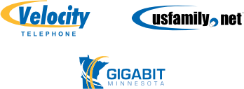 Velocity, USFamily, Metronet, Gigabit Logos